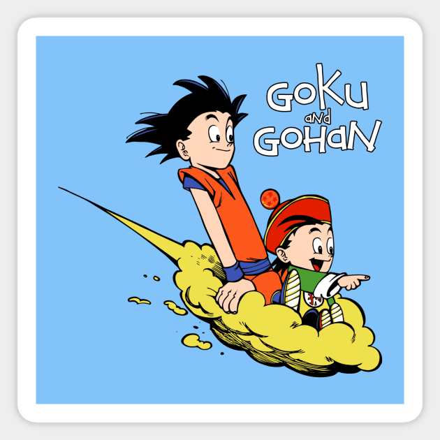 Goku and Gohan Sticker by ES427